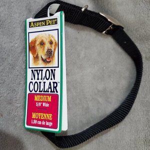 Aspen Pet Nylon Dog Collar 5/8" W x 18" L Narrow Medium Black